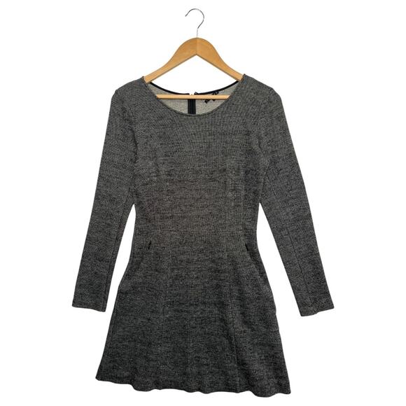 Theory Dress Womens 4 Gray Wool Long Sleeve Fit Flare Career Classic Minimalist - Picture 1 of 14